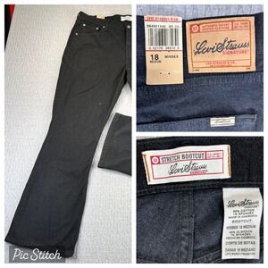 Levis Signature Stretch Bootcut Dress Jeans Women Size 18/38X32 Black high waist